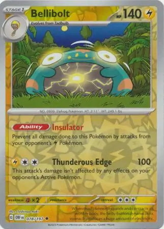 Obsidian Flames Bellibolt #78/197 reverse holo